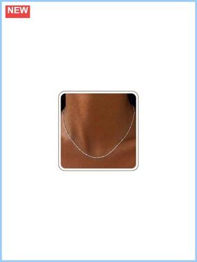 S925 Sterling Silver 1.2mm Bead Chain Necklace for Women 16 Inch
